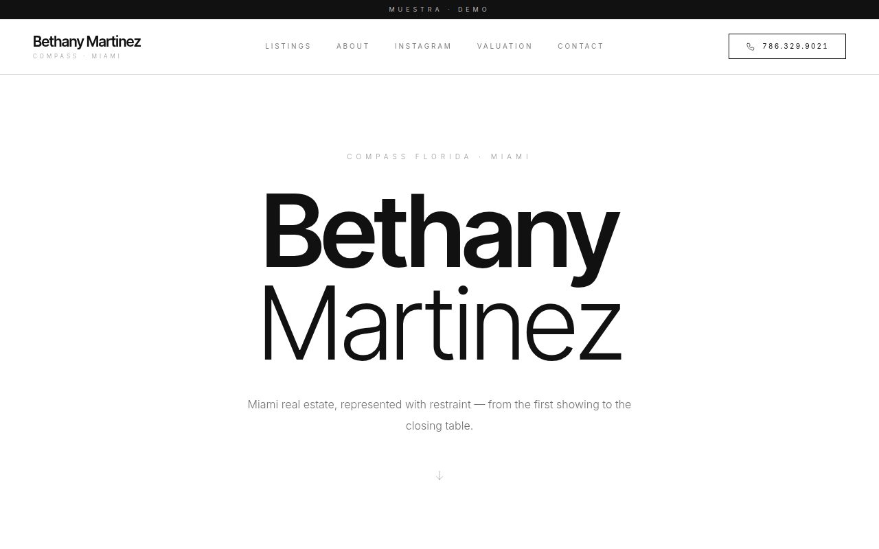 Bethany Martinez — demo personalizado de sitio web