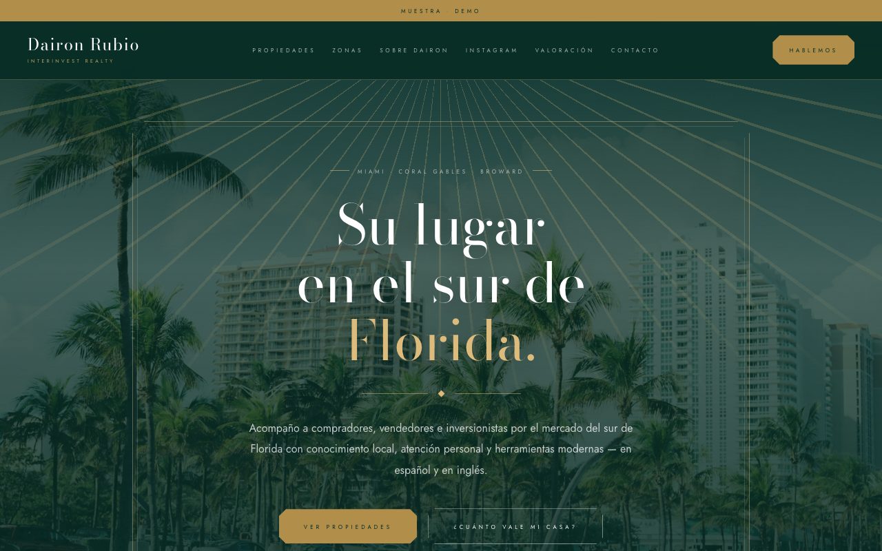 Dairon Rubio — demo personalizado de sitio web