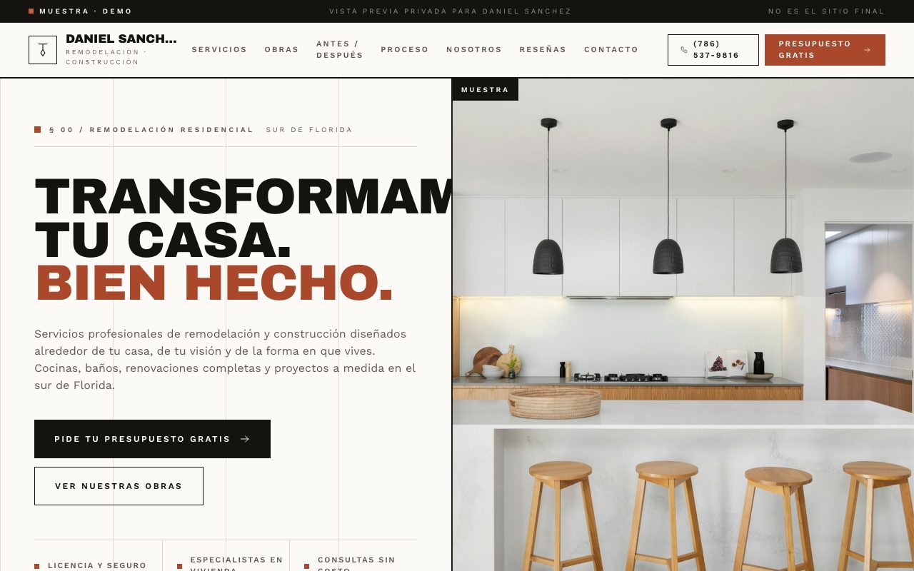 Daniel Sanchez — demo personalizado de sitio web