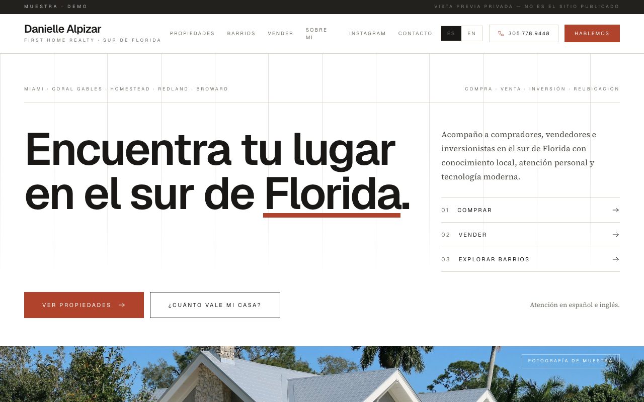 Danielle Alpizar — demo personalizado de sitio web