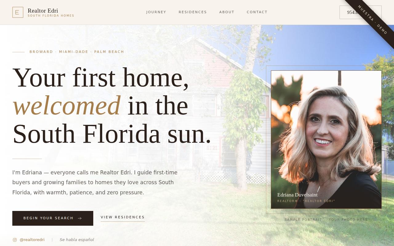 Realtor Edri — personalized website demo preview
