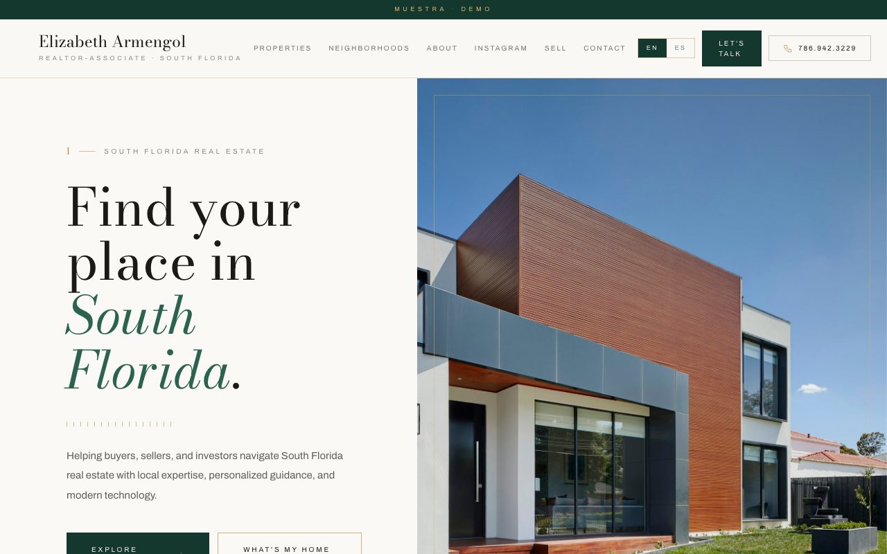 Elizabeth Armengol — demo personalizado de sitio web
