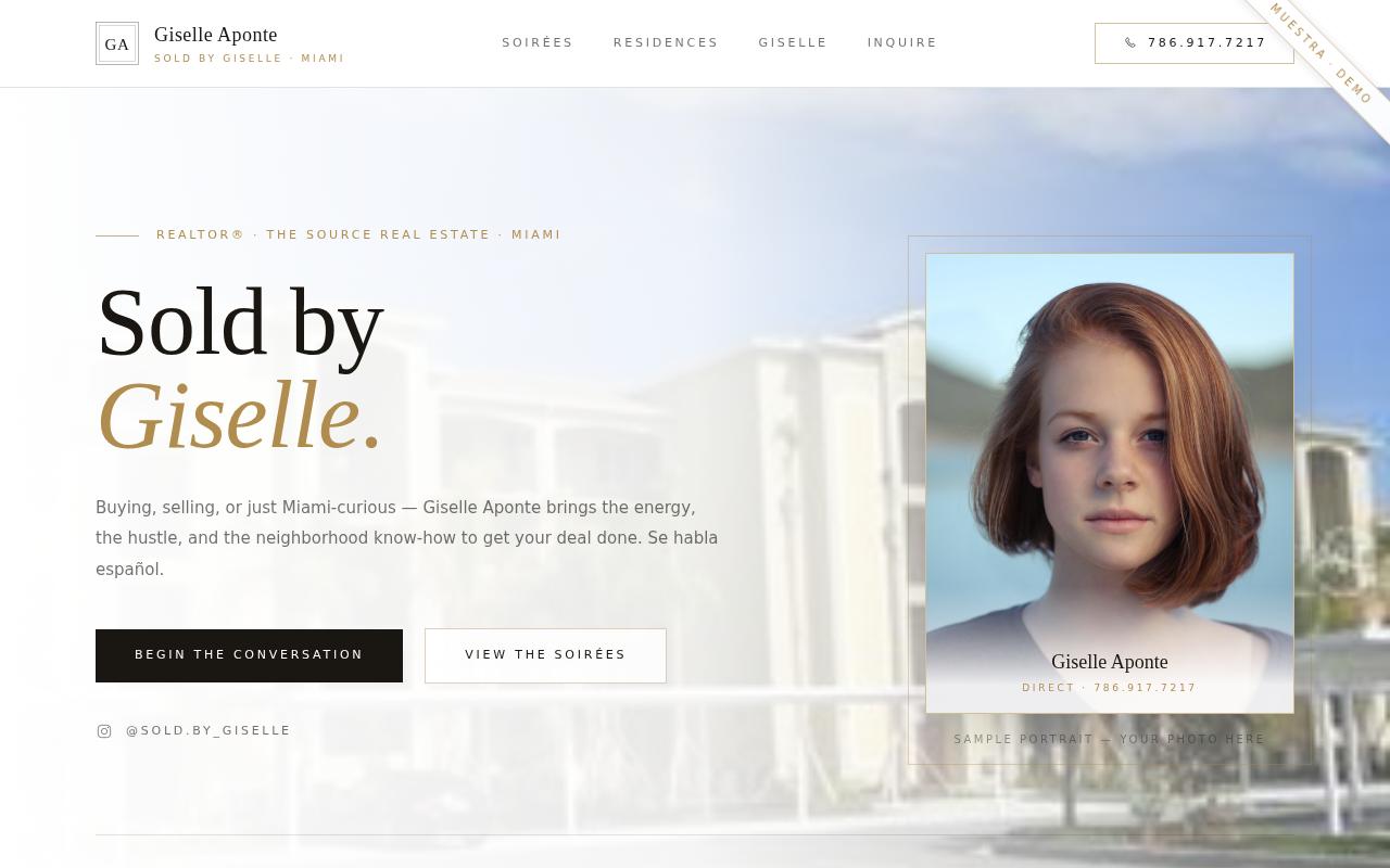 Giselle Aponte — personalized website demo preview