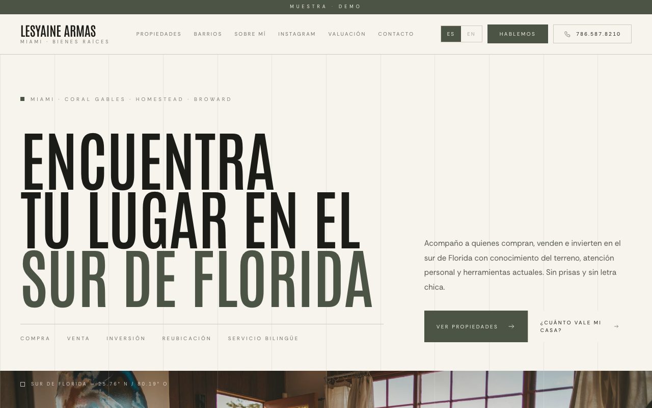Lesyaine Armas — demo personalizado de sitio web