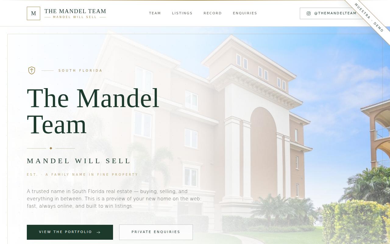 The Mandel Team — personalized website demo preview