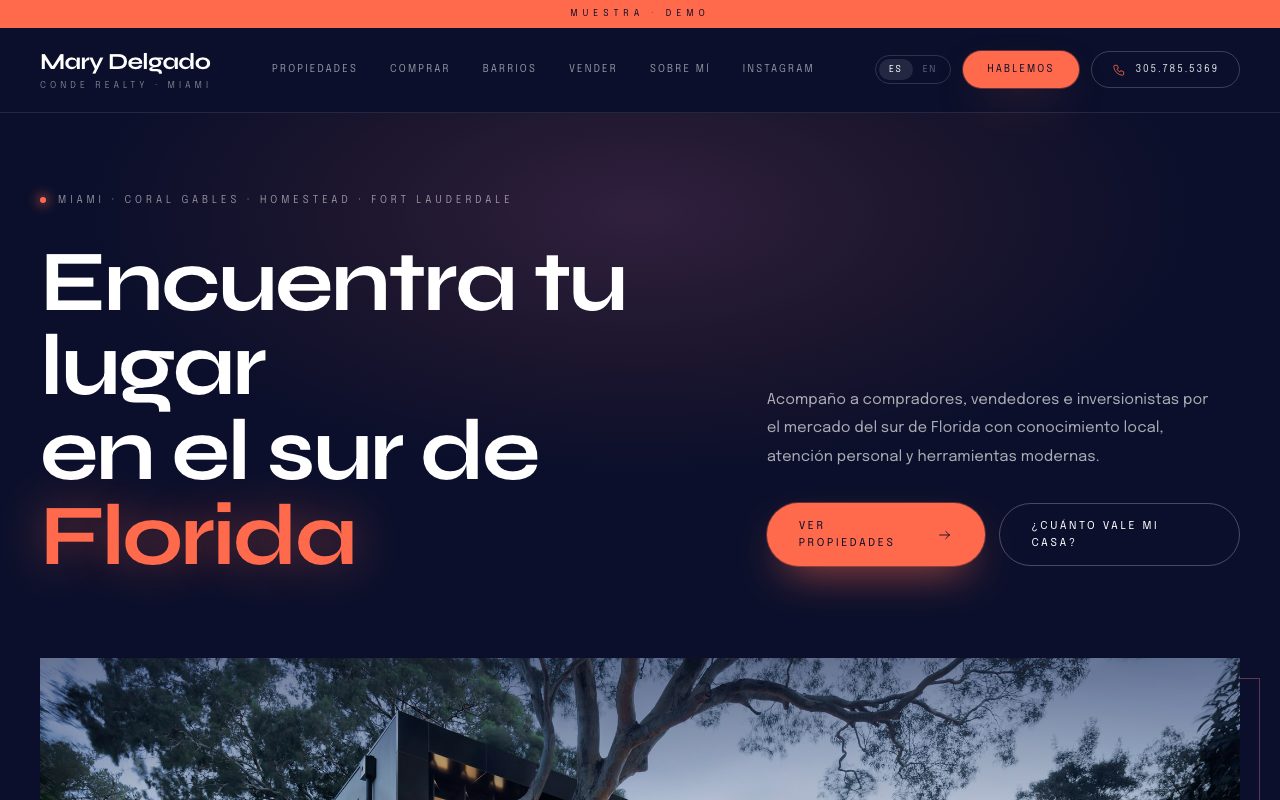 Mary Delgado — demo personalizado de sitio web