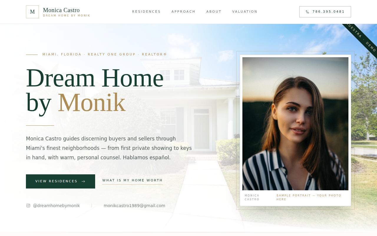 Monica Castro — personalized website demo preview