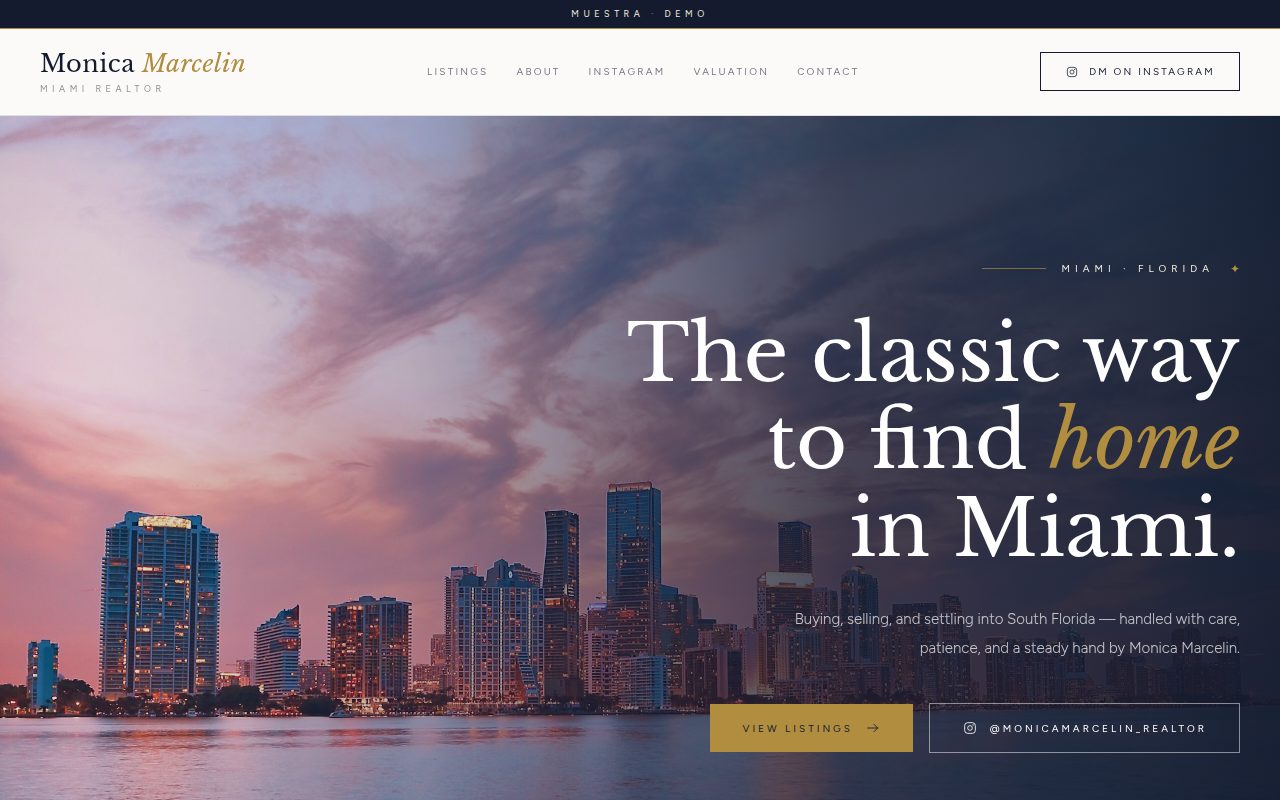 Monica Marcelin — demo personalizado de sitio web