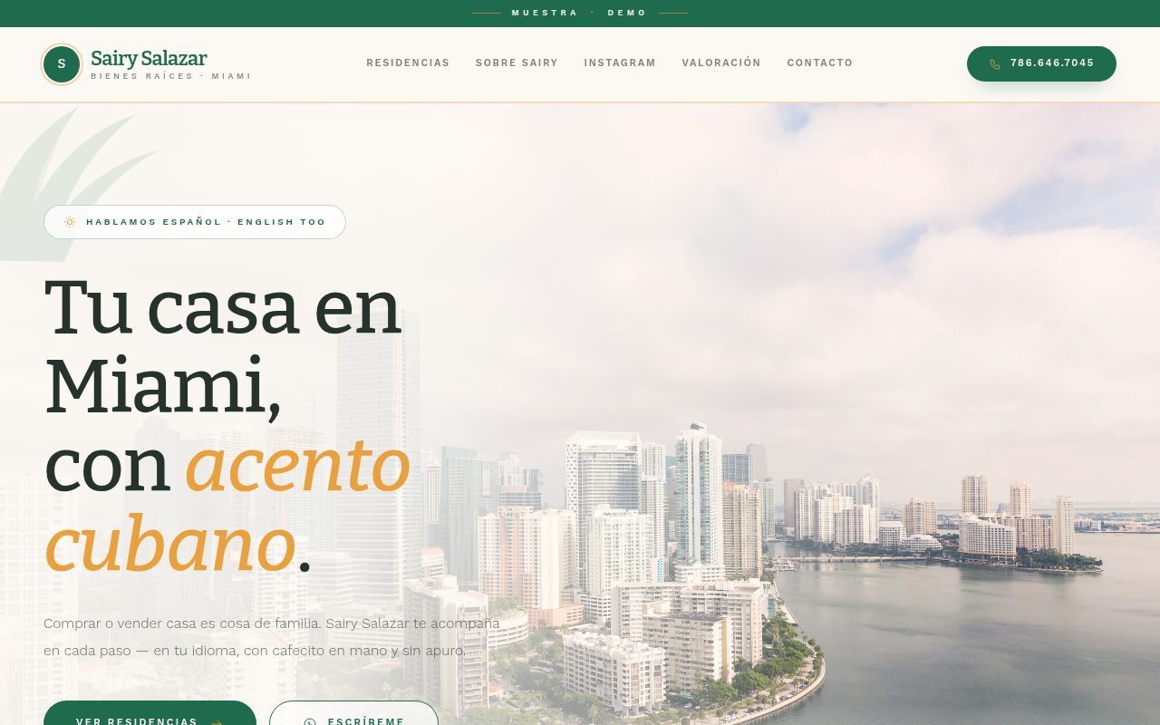 Sairy Salazar — demo personalizado de sitio web