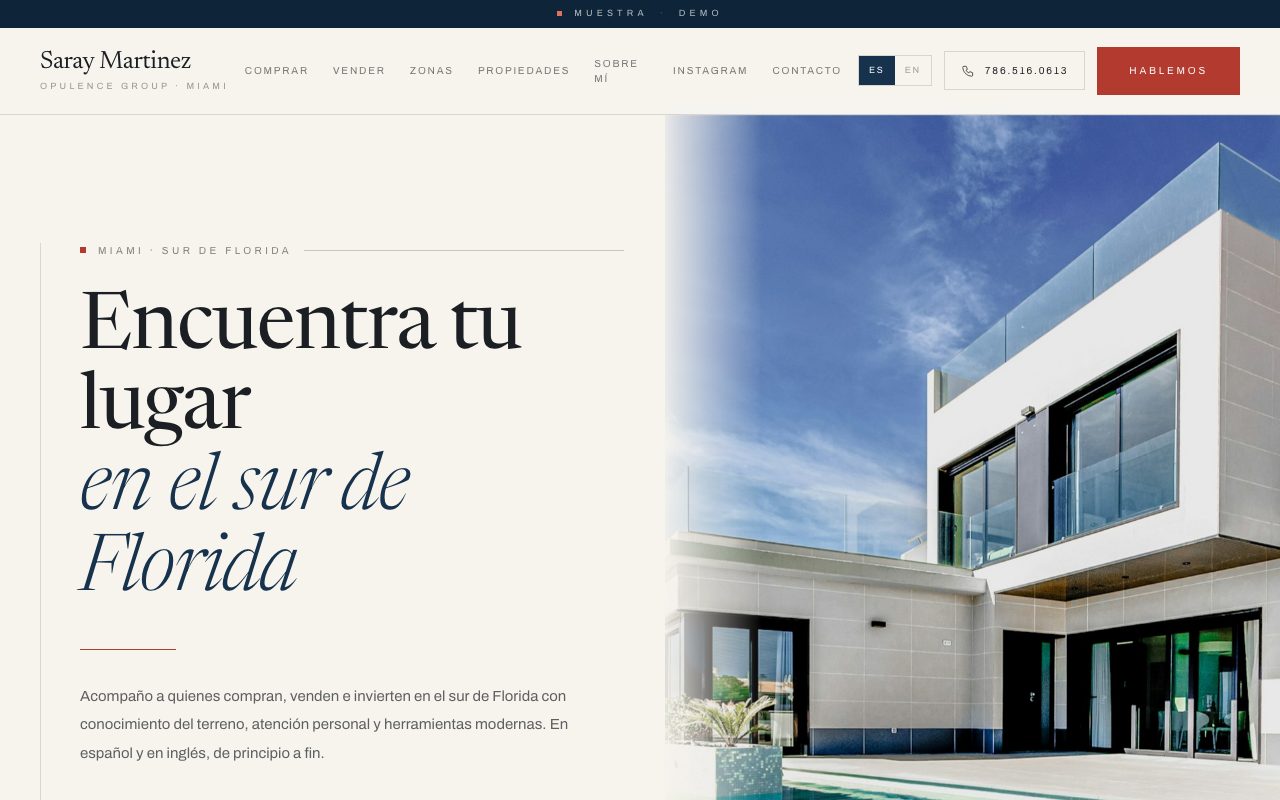 Saray Martinez — demo personalizado de sitio web