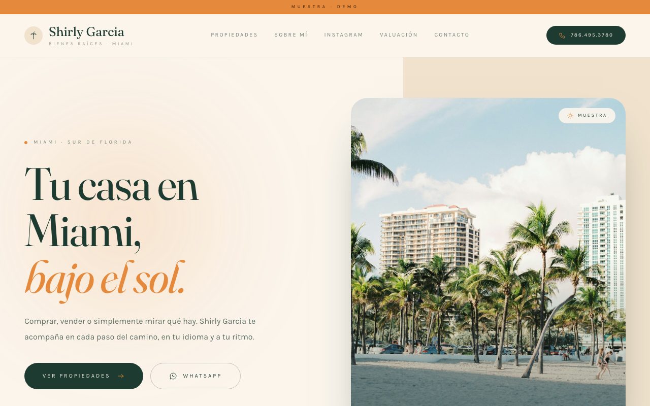 Shirly Garcia — demo personalizado de sitio web