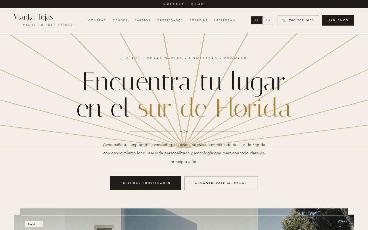 Vianka Tejas — demo personalizado de sitio web