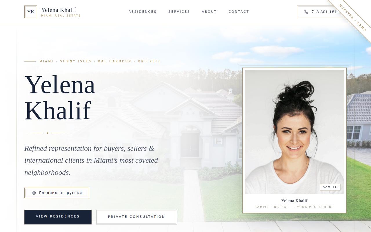 Yelena Khalif — personalized website demo preview