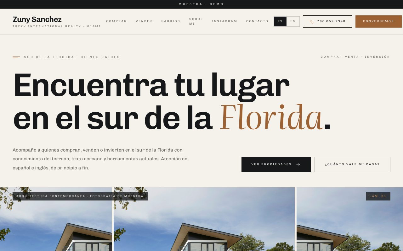 Zuny Sanchez — demo personalizado de sitio web
