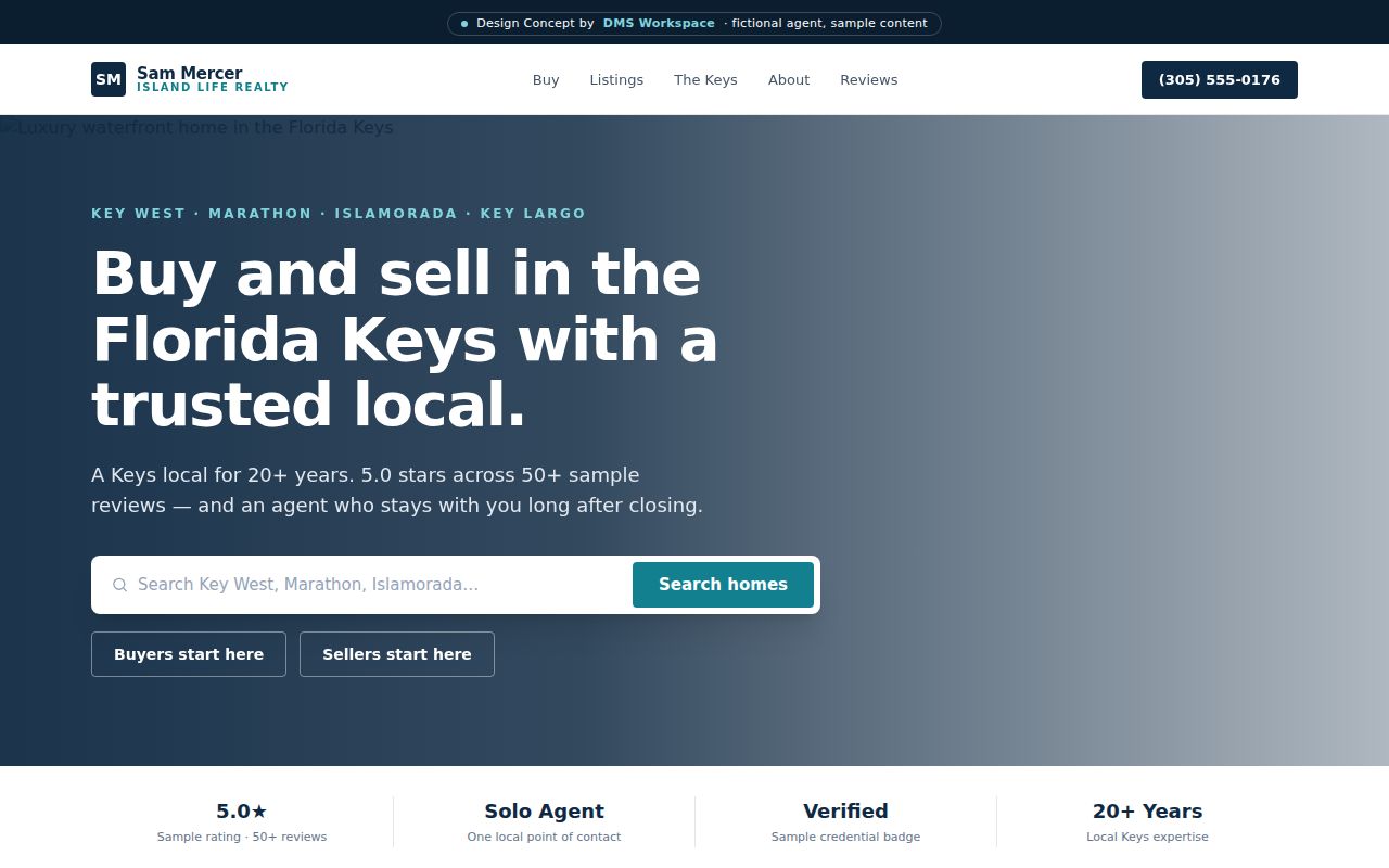 Sam Mercer — real estate website design concept